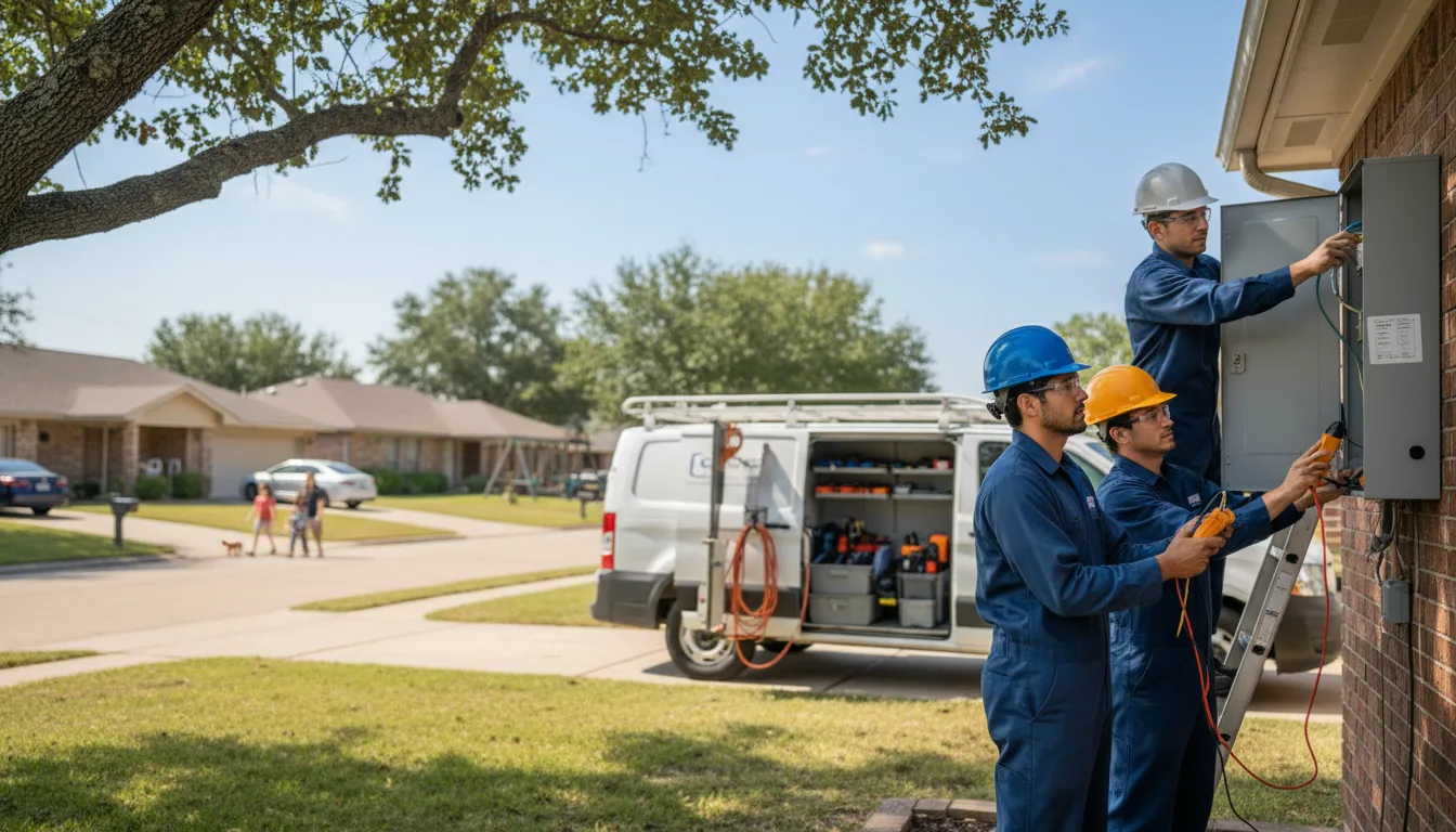 Certified electrician providing emergency electrical services in Turkey, TX